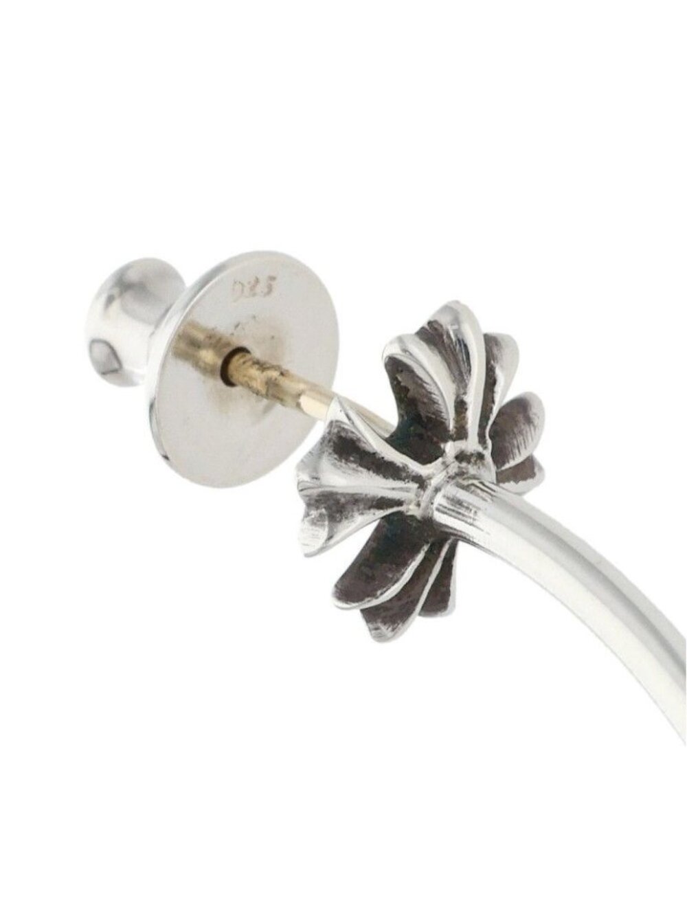 Chrome Hearts Hoop CH Pls CH Plus Silver Earrings - Picture 4 of 5